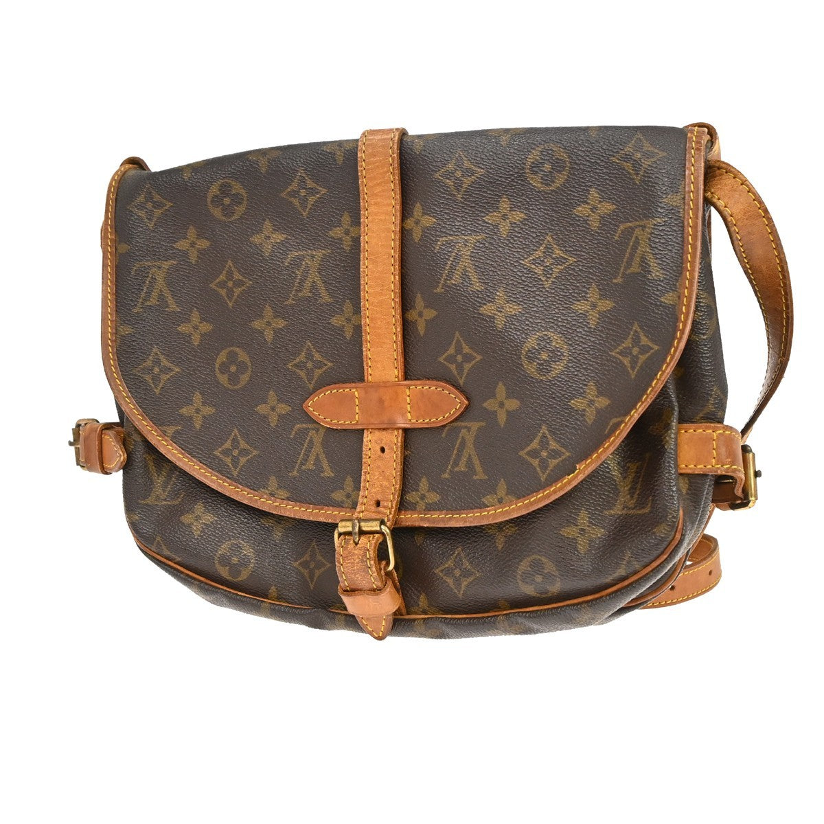 Louis Vuitton Saumur Monogram Brown Canvas Shoulder Bag Bag (Pre-Owned)