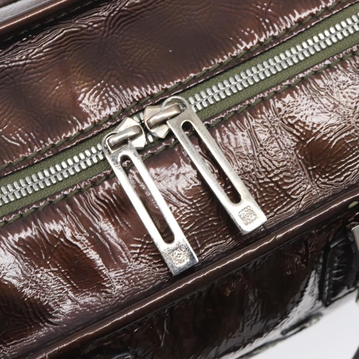 Loewe Amazona Patent Brown Patent_Leather Handbag (Pre-Owned)