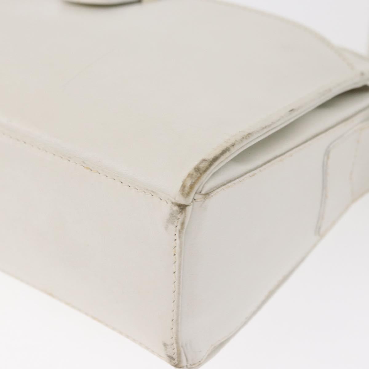 Celine Vintage Leather White Leather Shoulder Bag Bag (Pre-Owned)