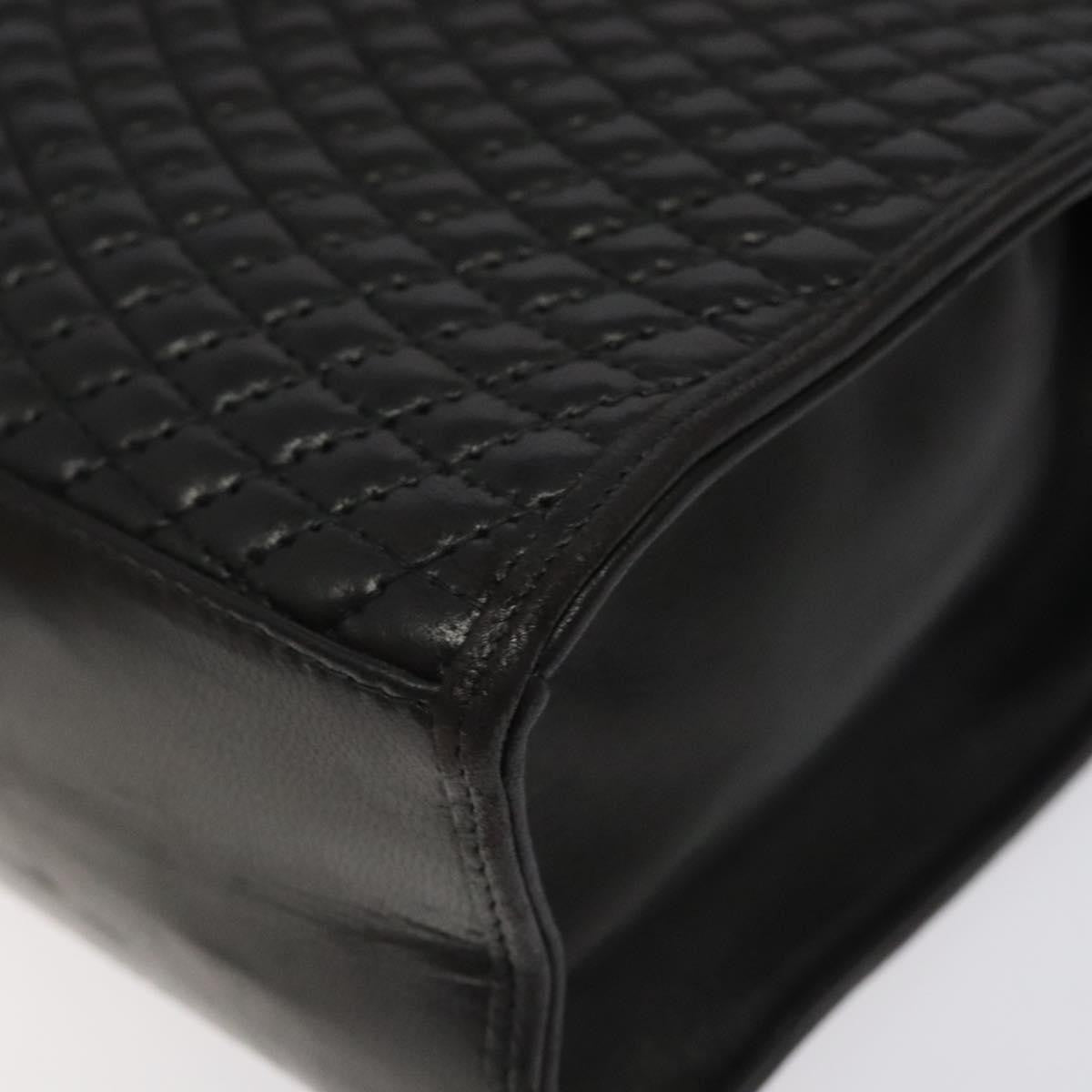 Bally Vintage Quilted Leather Black Leather Handbag (Pre-Owned)