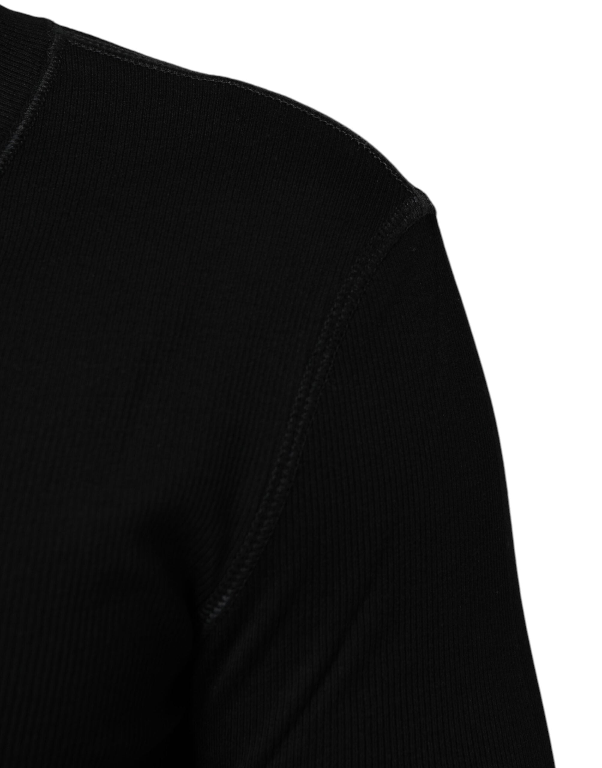 Dolce & Gabbana Black Cotton Button Up Men Cardigan Men's Sweater