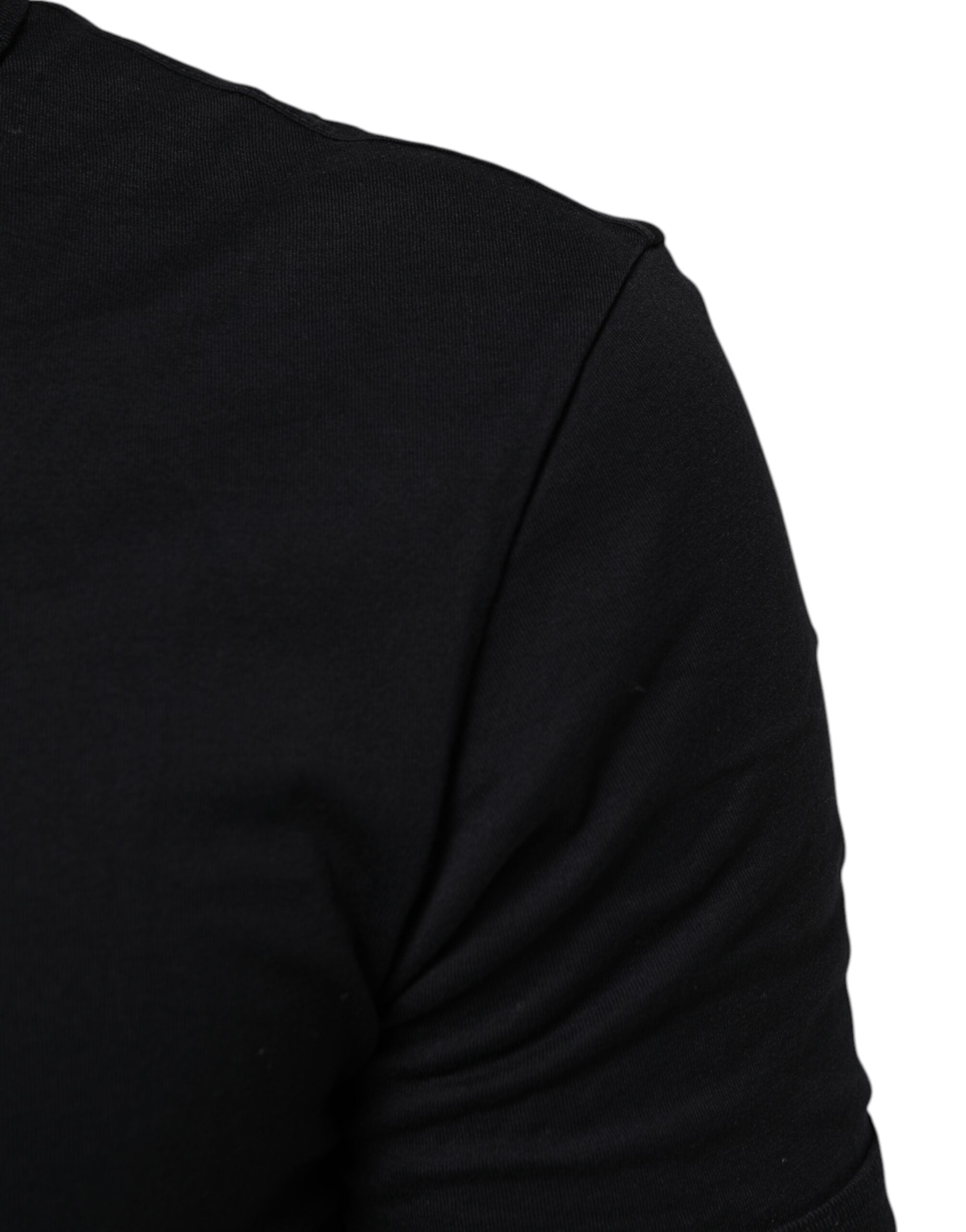 Dolce & Gabbana Black Cotton Plain V-Neck Men Shirt Men's T-shirt (Pre-Owned)
