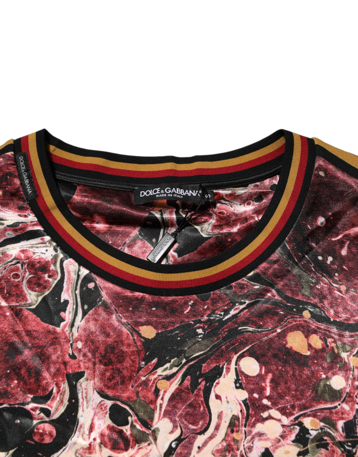Dolce & Gabbana Multicolor Polyester Marble Print Oversize Men's T-shirt