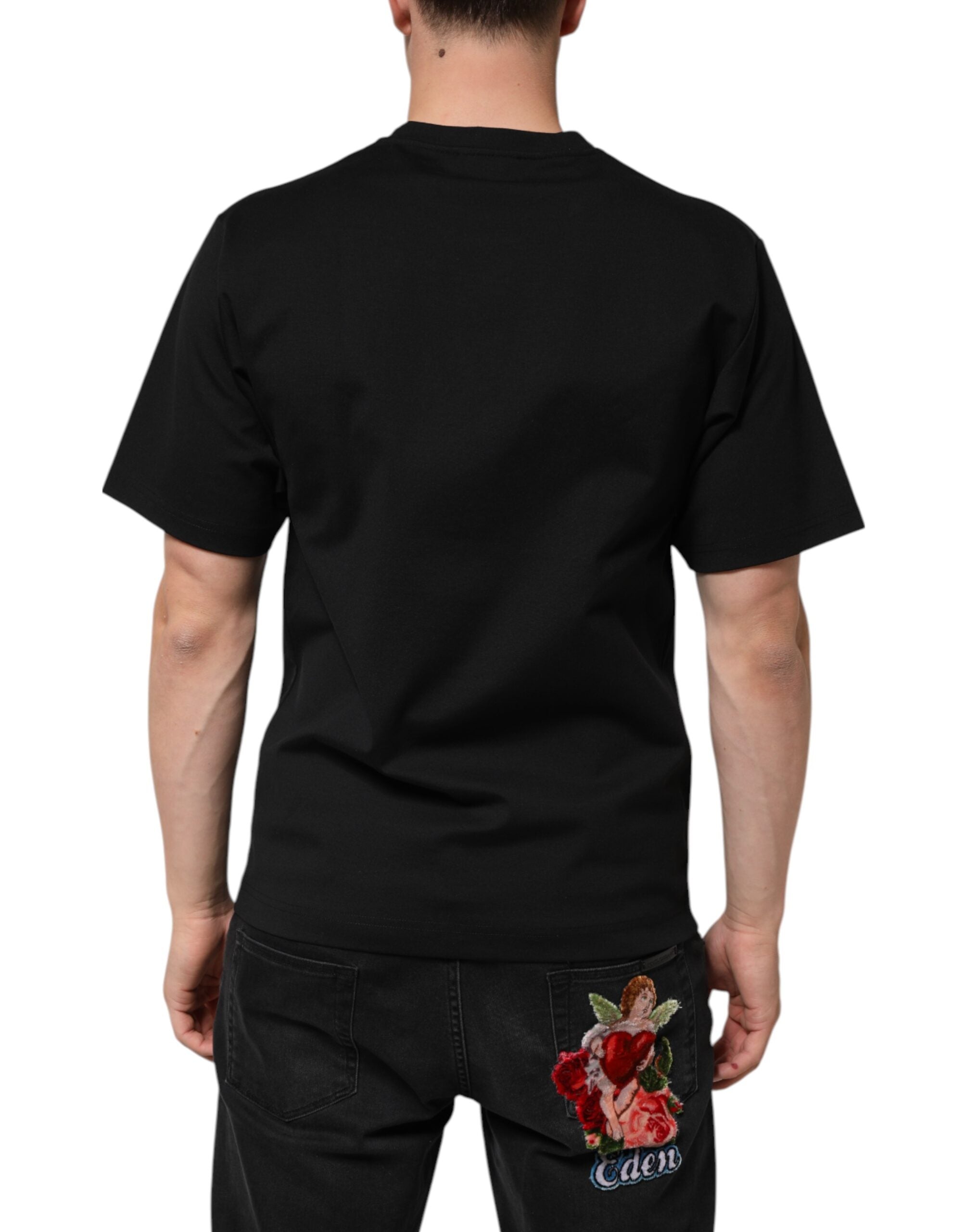 Dolce & Gabbana Black Cotton DG Logo Graffiti Short Sleeve Men's T-shirt