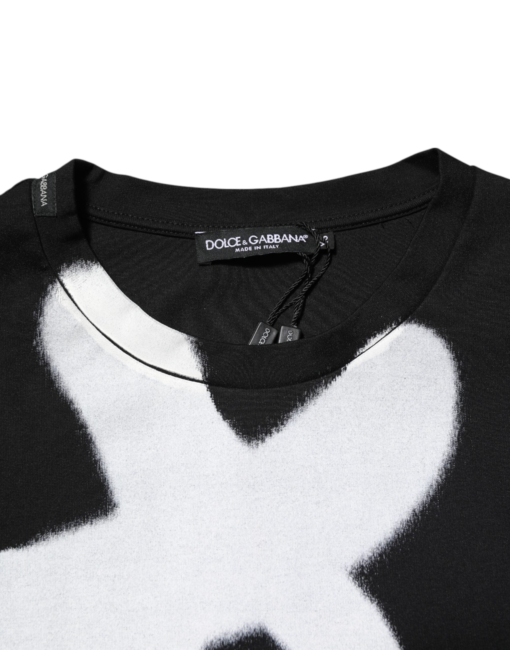 Dolce & Gabbana Black Cotton DG Logo Graffiti Short Sleeve Men's T-shirt
