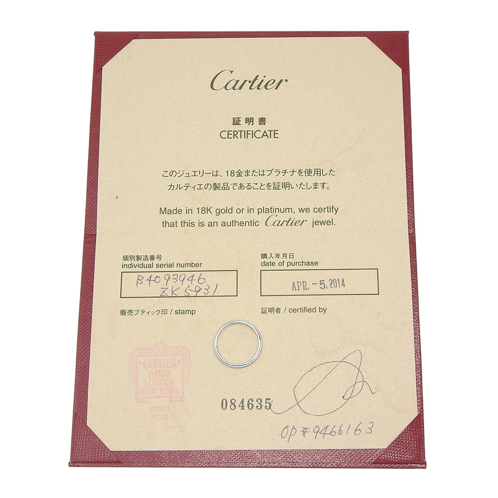 Cartier D'amour Wedding Band Platinum Silver Platinum Ring Jewelry (Pre-Owned)