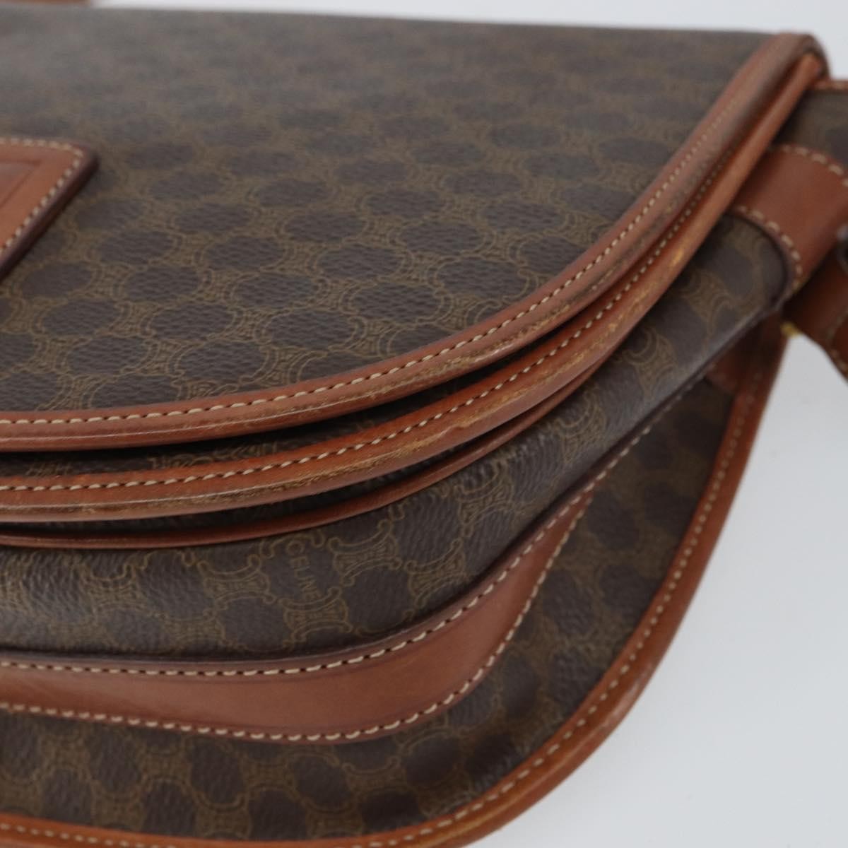 Celine Macadam Shoulder Pvc Leather Brown Pvc Crossbody Bag Bag (Pre-Owned)