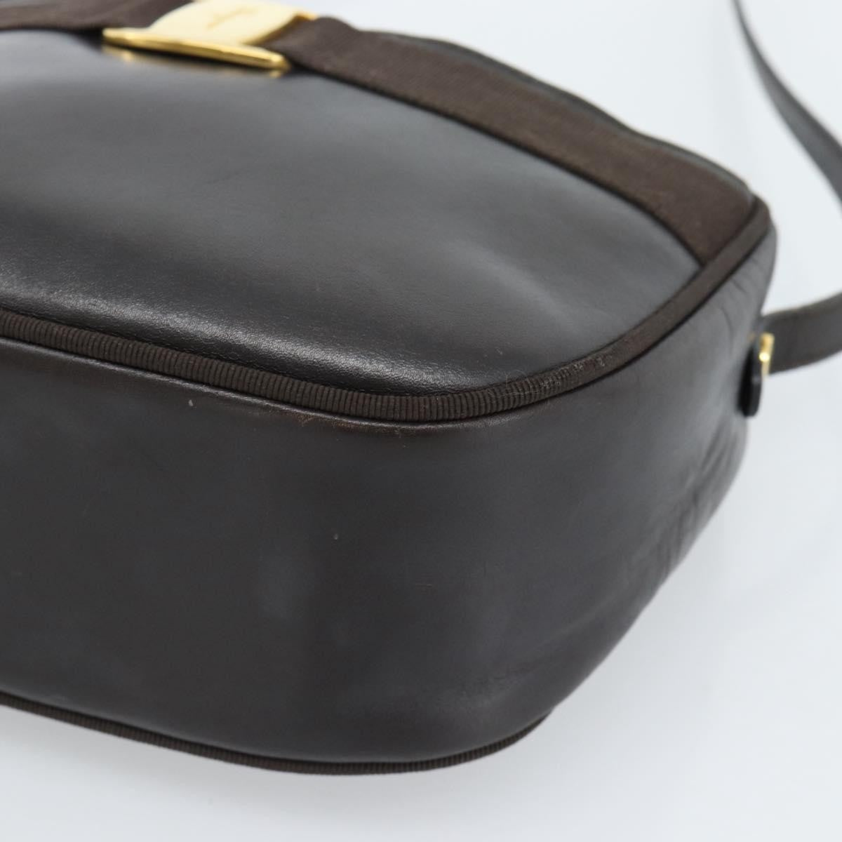 Salvatore Ferragamo Vala Leather Brown Leather Shoulder Bag Bag (Pre-Owned)