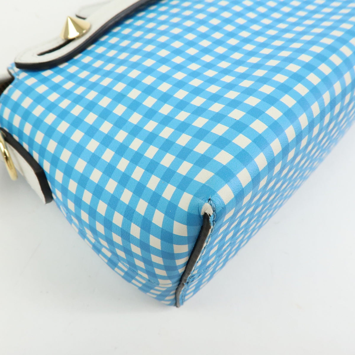 Fendi By The Way Satchel Printed Leather Blue Leather Handbag (Pre-Owned)