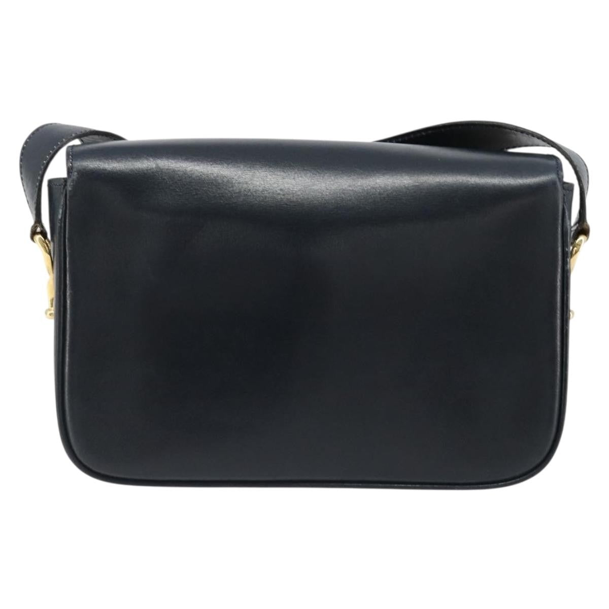 Celine Shoulder Leather Navy Leather Shoulder Bag Bag (Pre-Owned)
