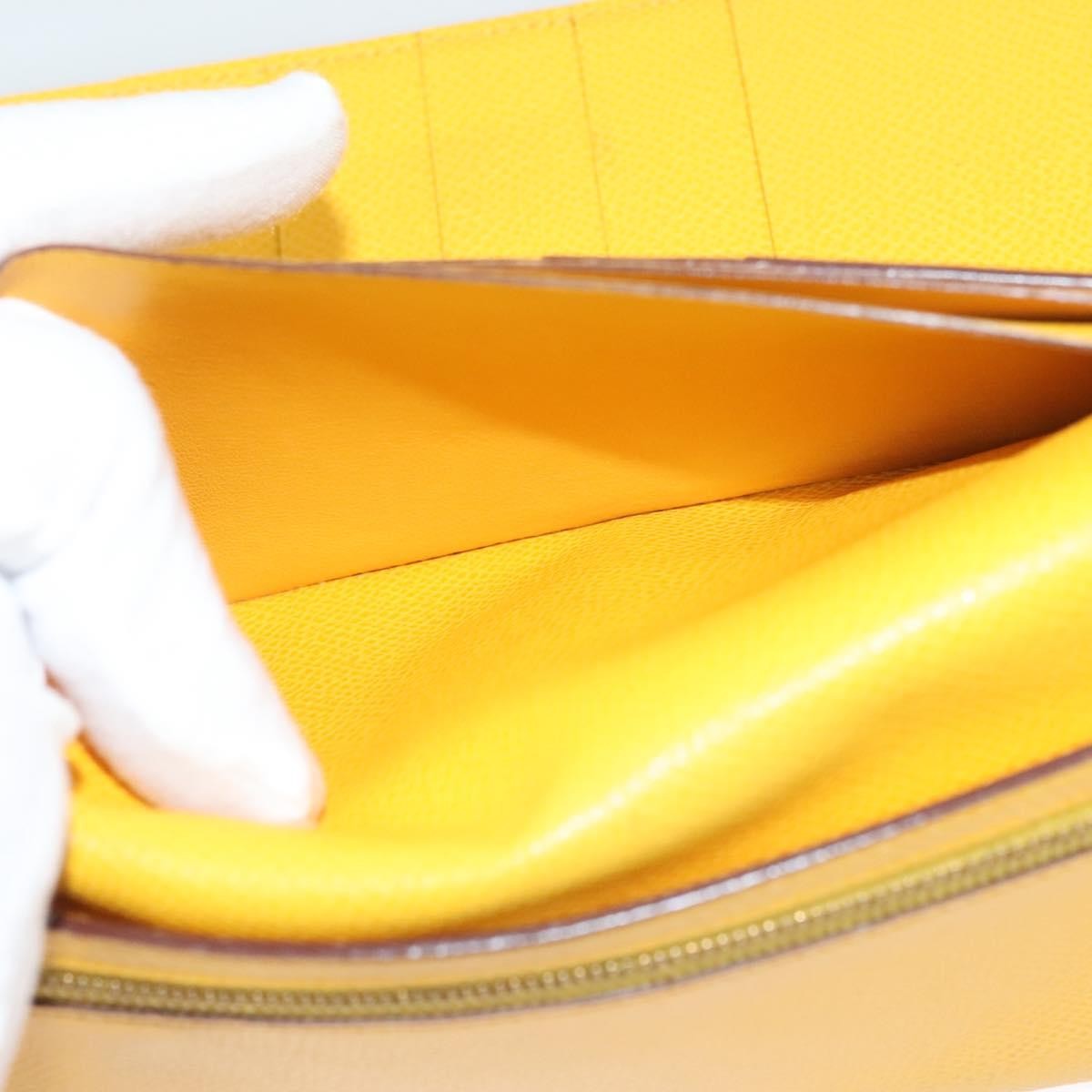Hermes Bearn Epsom Yellow Leather Wallets Accessory (Pre-Owned)