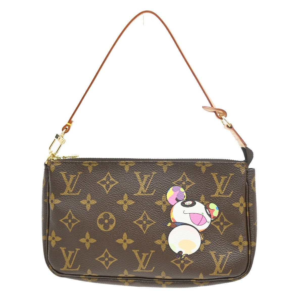 Louis Vuitton Pochette Accessoires Limited Edition Monogram Murakami Panda Brown Leather Clutche & Pouche Bag (Pre-Owned)