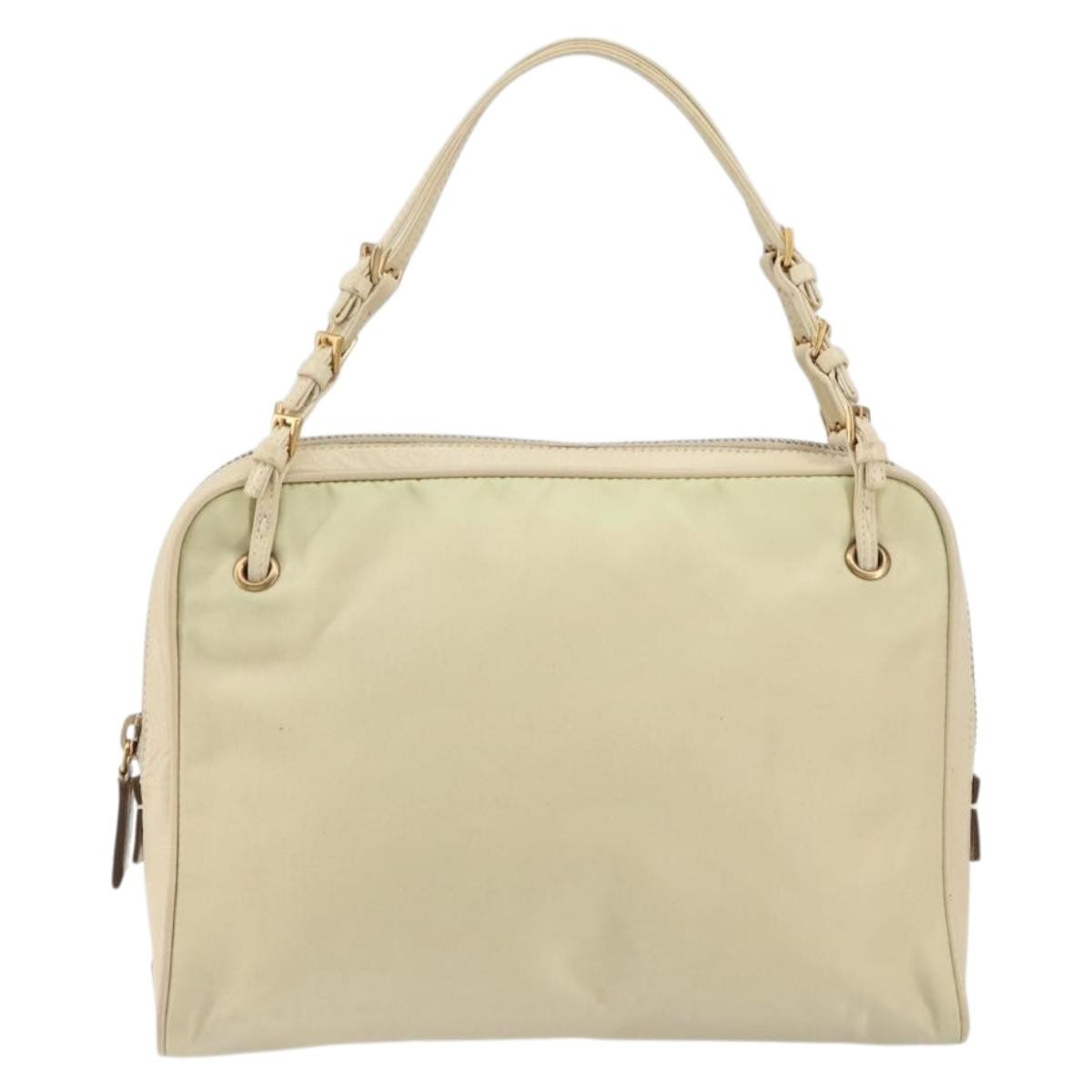 Prada Vintage Tessuto Beige Nylon Handbag (Pre-Owned)