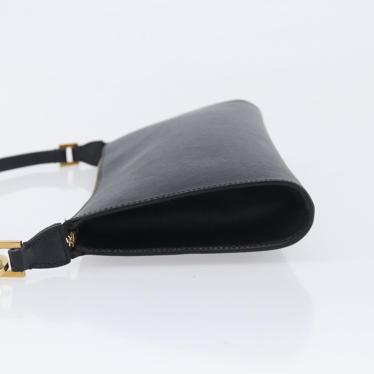 Salvatore Ferragamo Vintage Gancini Pochette Leather Black Leather Clutche & Pouche Bag (Pre-Owned)