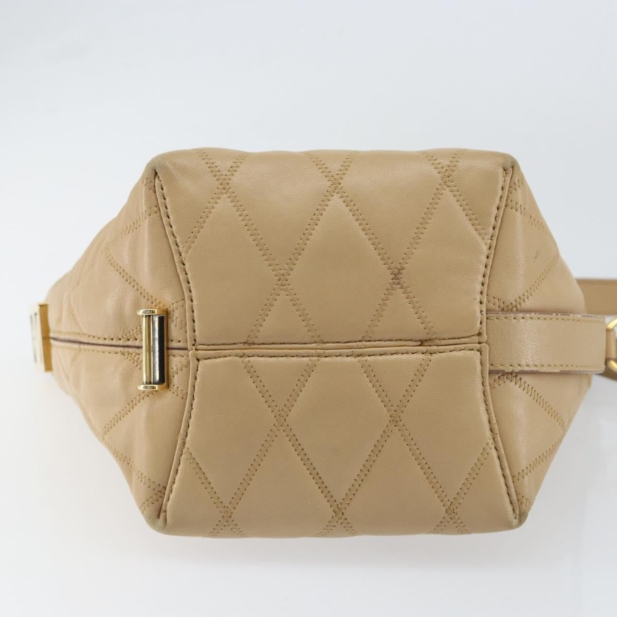 Givenchy Gv Bucket Quilted Leather Beige Leather Shoulder Bag Bag (Pre-Owned)