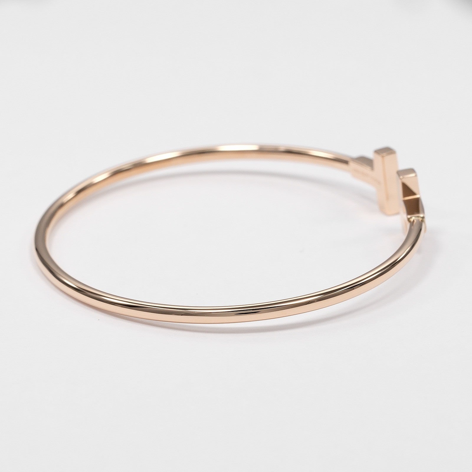 Tiffany & Co. T Wire 18K Rose Gold With Diamonds Gold Pink_Gold Bracelet Jewelry (Pre-Owned)