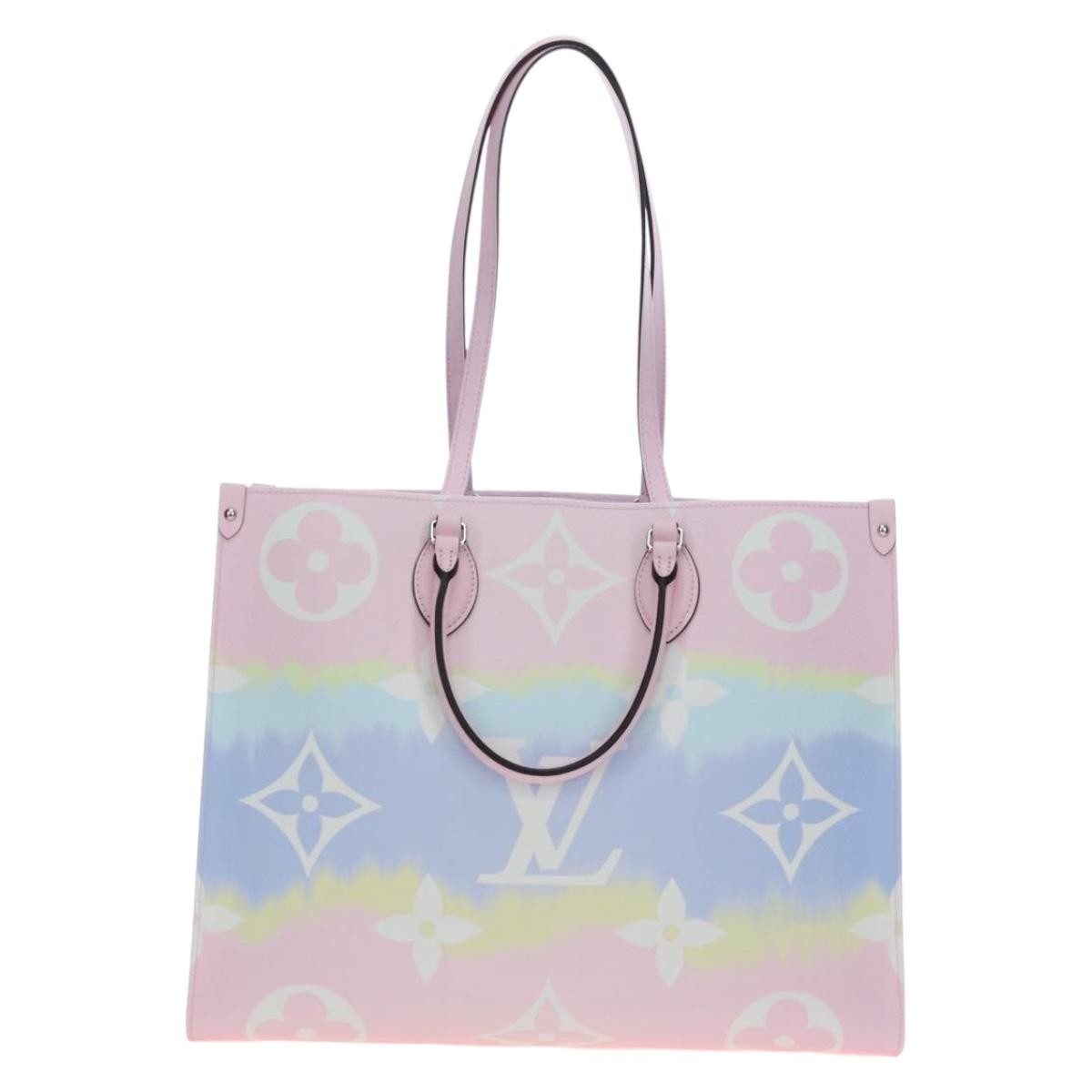 Louis Vuitton Onthego Tote Limited Edition Cities Escale Monogram Giant Pink Canvas Tote Bag Bag (Pre-Owned)