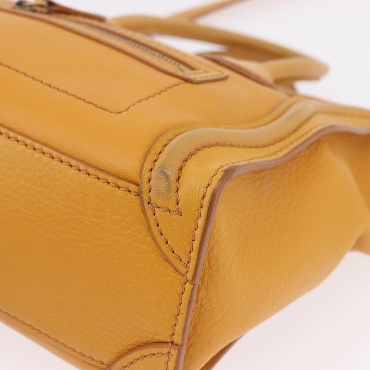 Celine Luggage Smooth Leather Yellow Leather Tote Bag Bag (Pre-Owned)