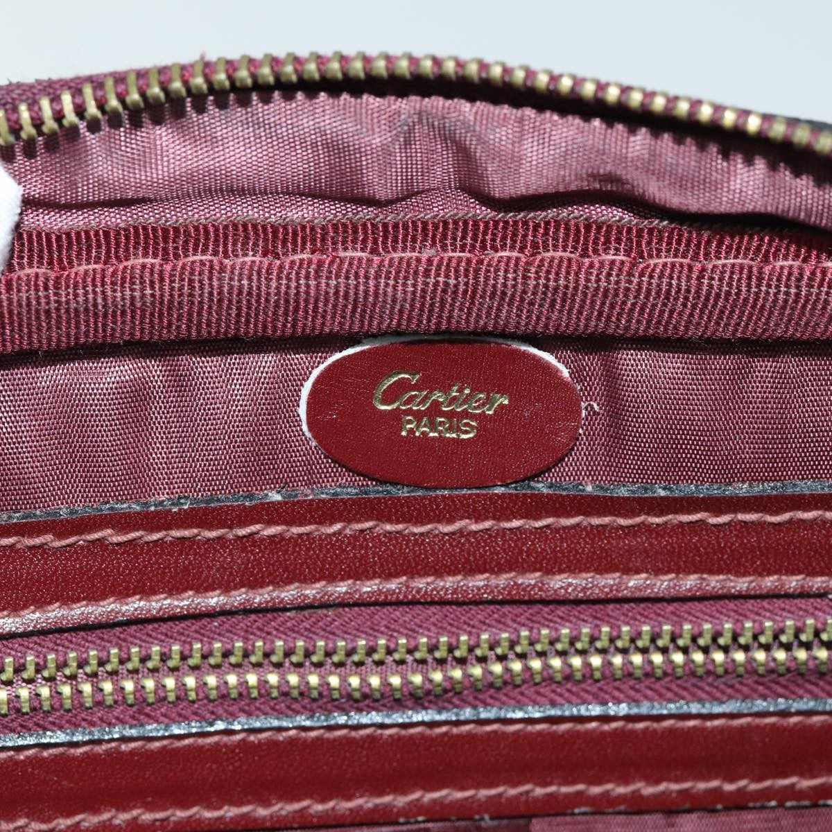Cartier Vintage Must De Cartier Suede Burgundy Suede Shoulder Bag Bag (Pre-Owned)