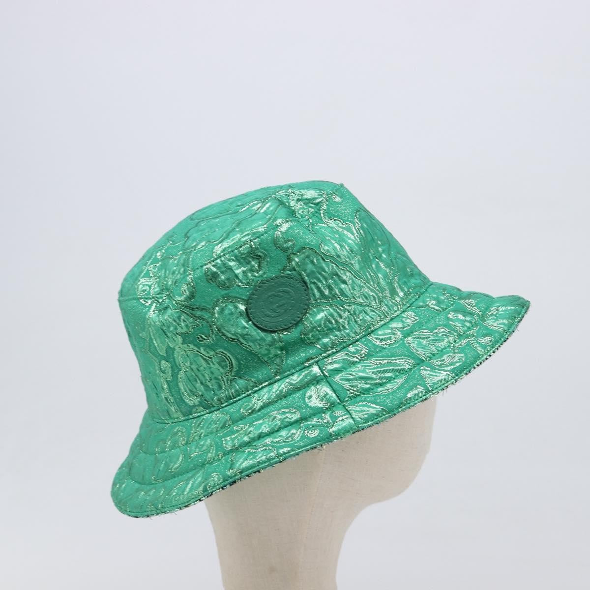 Gucci Reversible Bucket Hat Multicolor Gg Canvas Green Cotton Head Accessory Accessory (Pre-Owned)