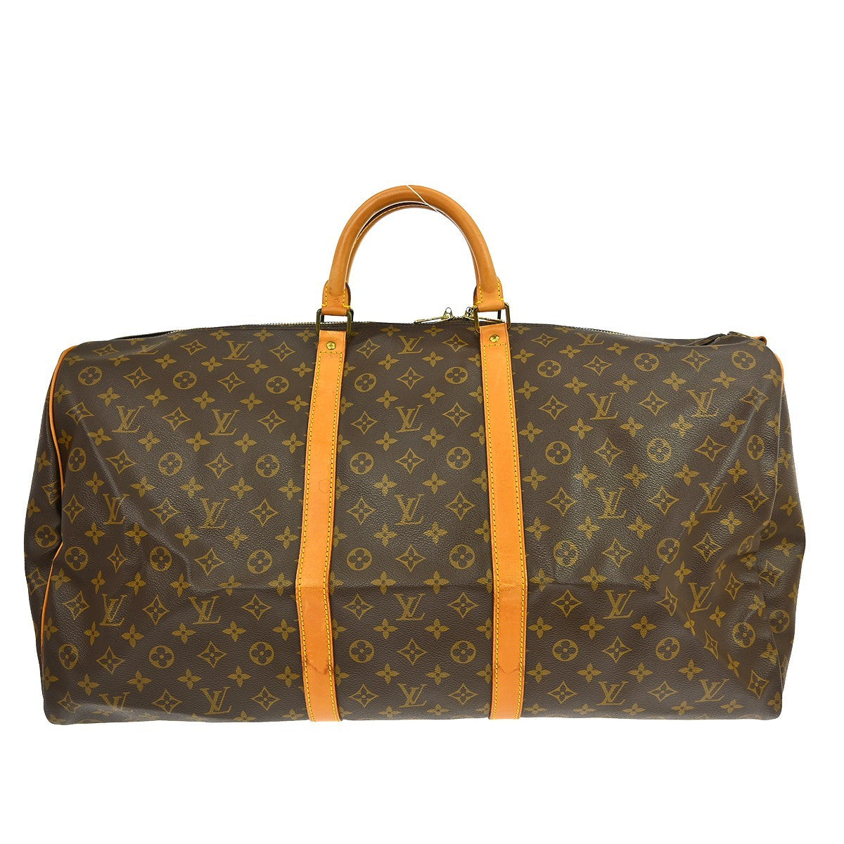 Louis Vuitton Keepall Bandoulière Monogram Brown Canvas Travel Bag Bag (Pre-Owned)