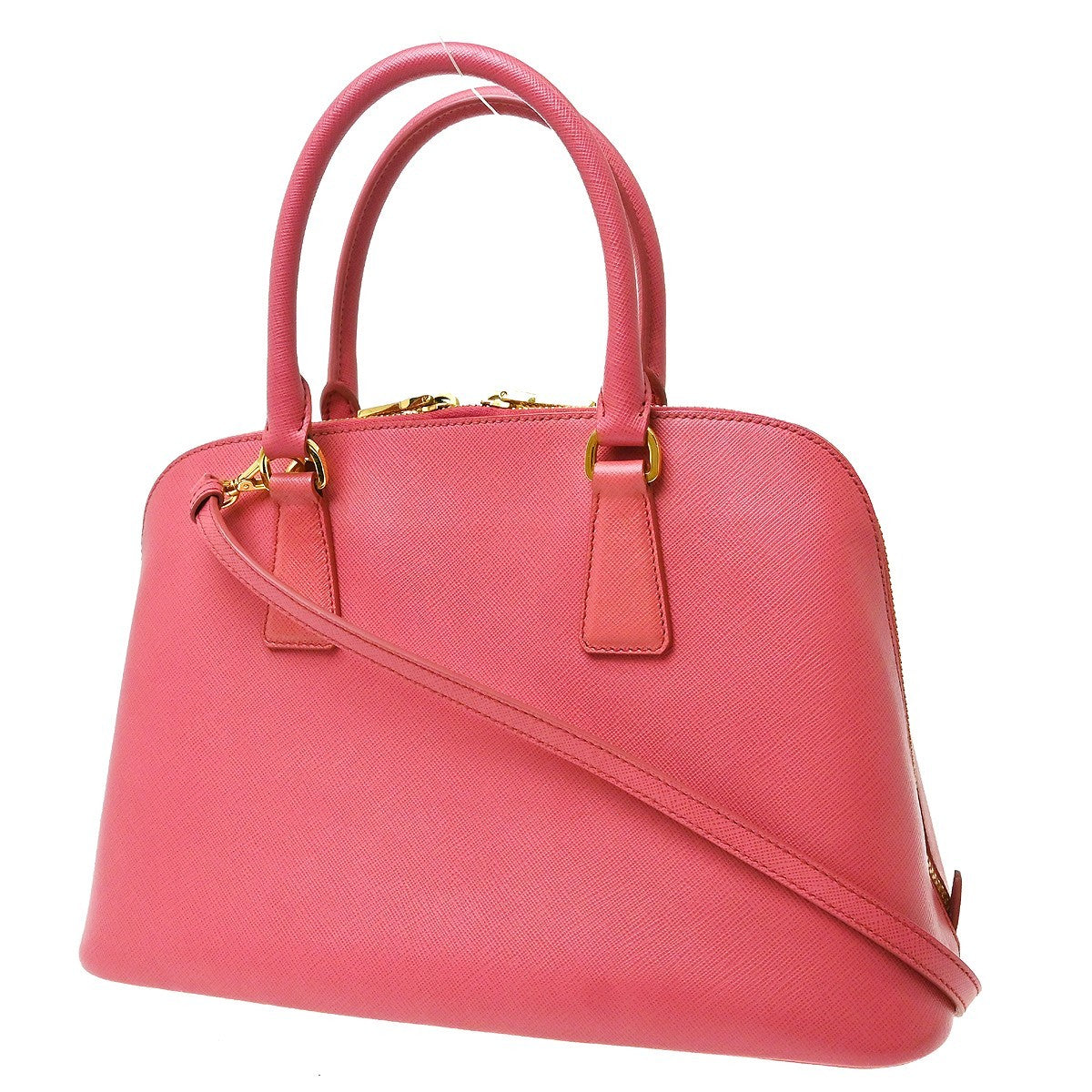 Prada Promenade Saffiano Pink Leather Handbag (Pre-Owned)