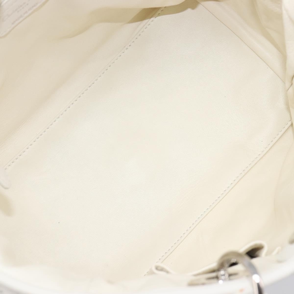 Christian Dior Lady Dior Cannage Quilt Lambskin White Leather Handbag (Pre-Owned)