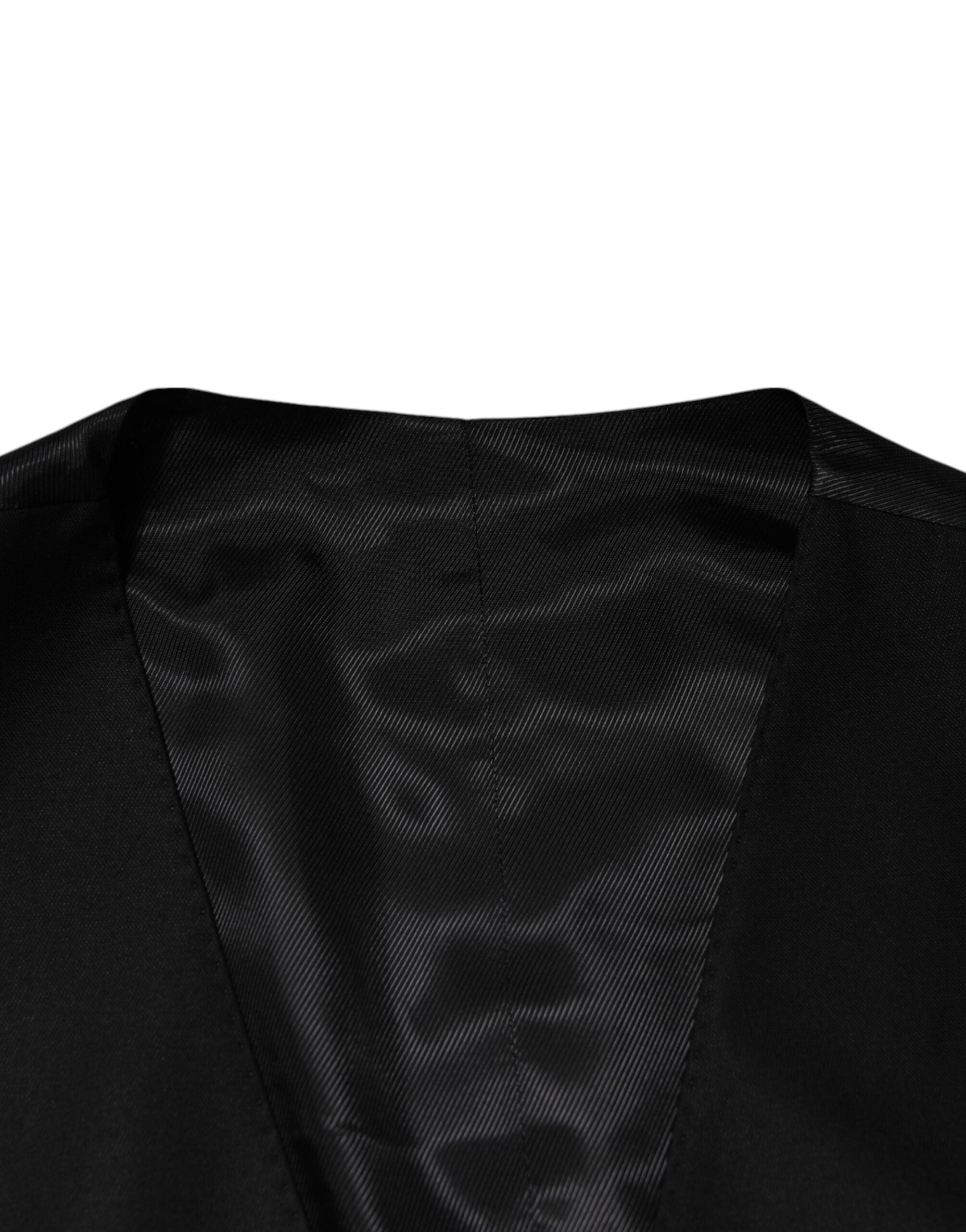 Dolce & Gabbana Black Wool Dress Formal Men Waistcoat Men's Vest (Pre-Owned)