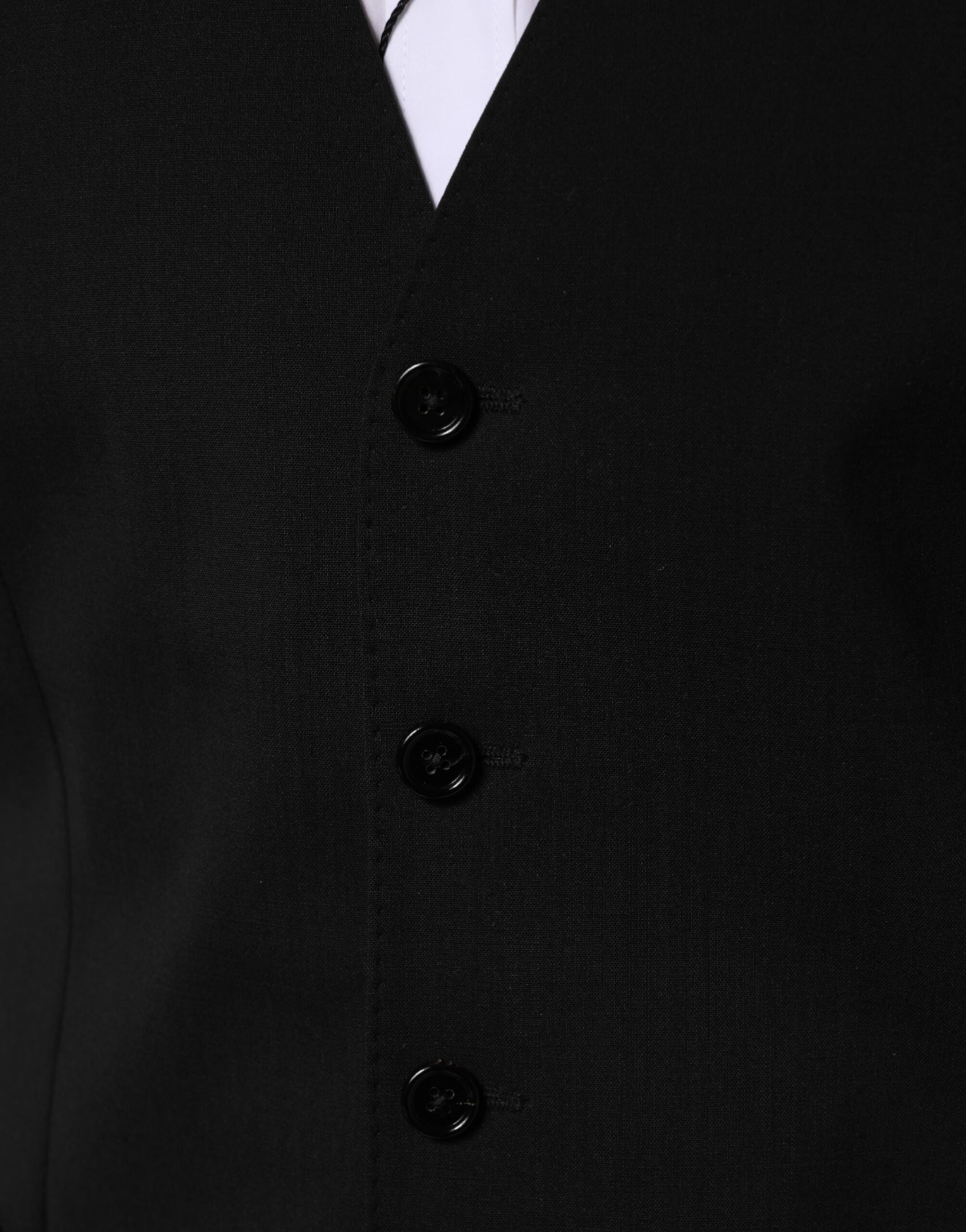 Dolce & Gabbana Black Wool Dress Formal Men Waistcoat Men's Vest (Pre-Owned)