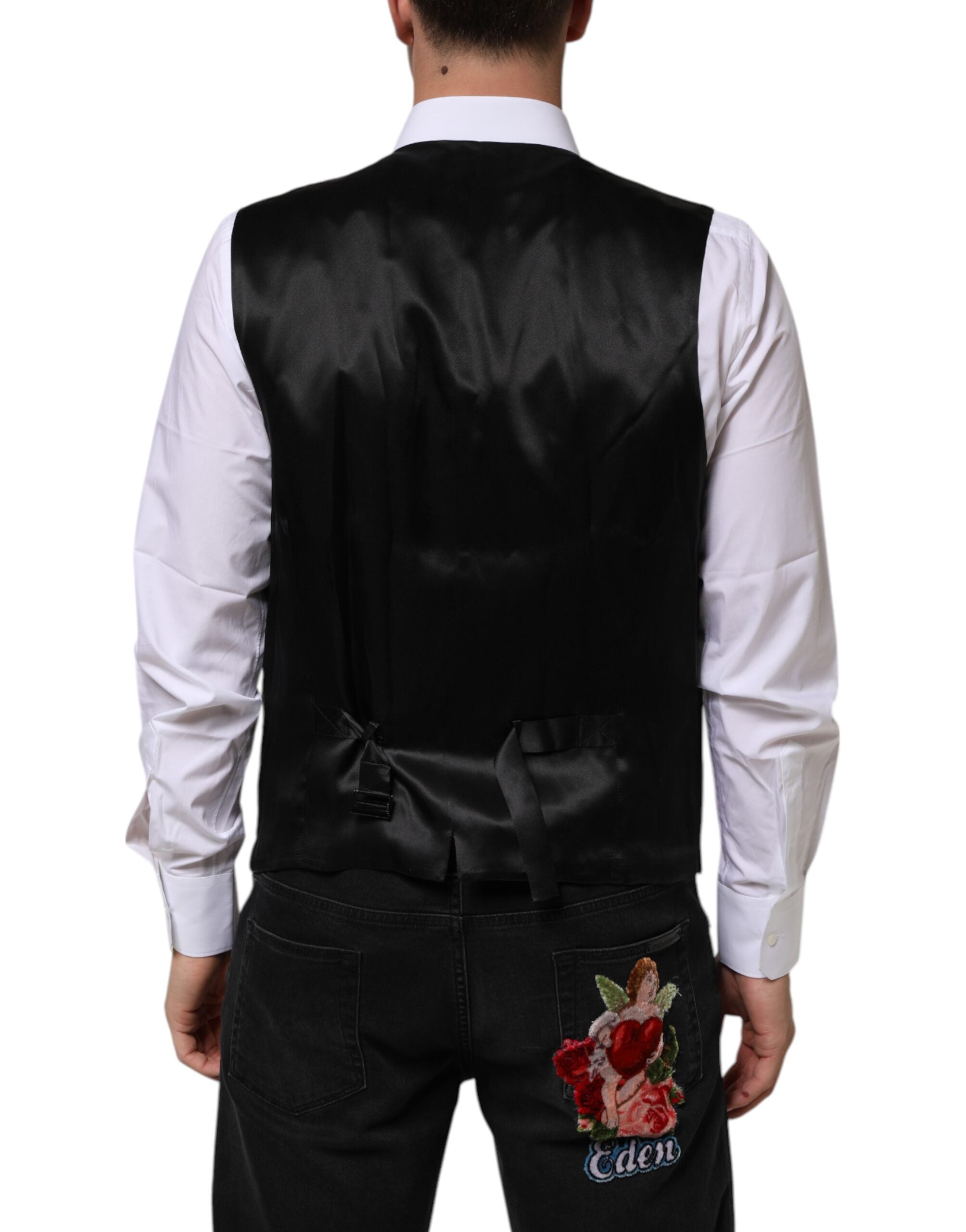 Dolce & Gabbana Purple Wool Dress Formal Waistcoat Men's Vest