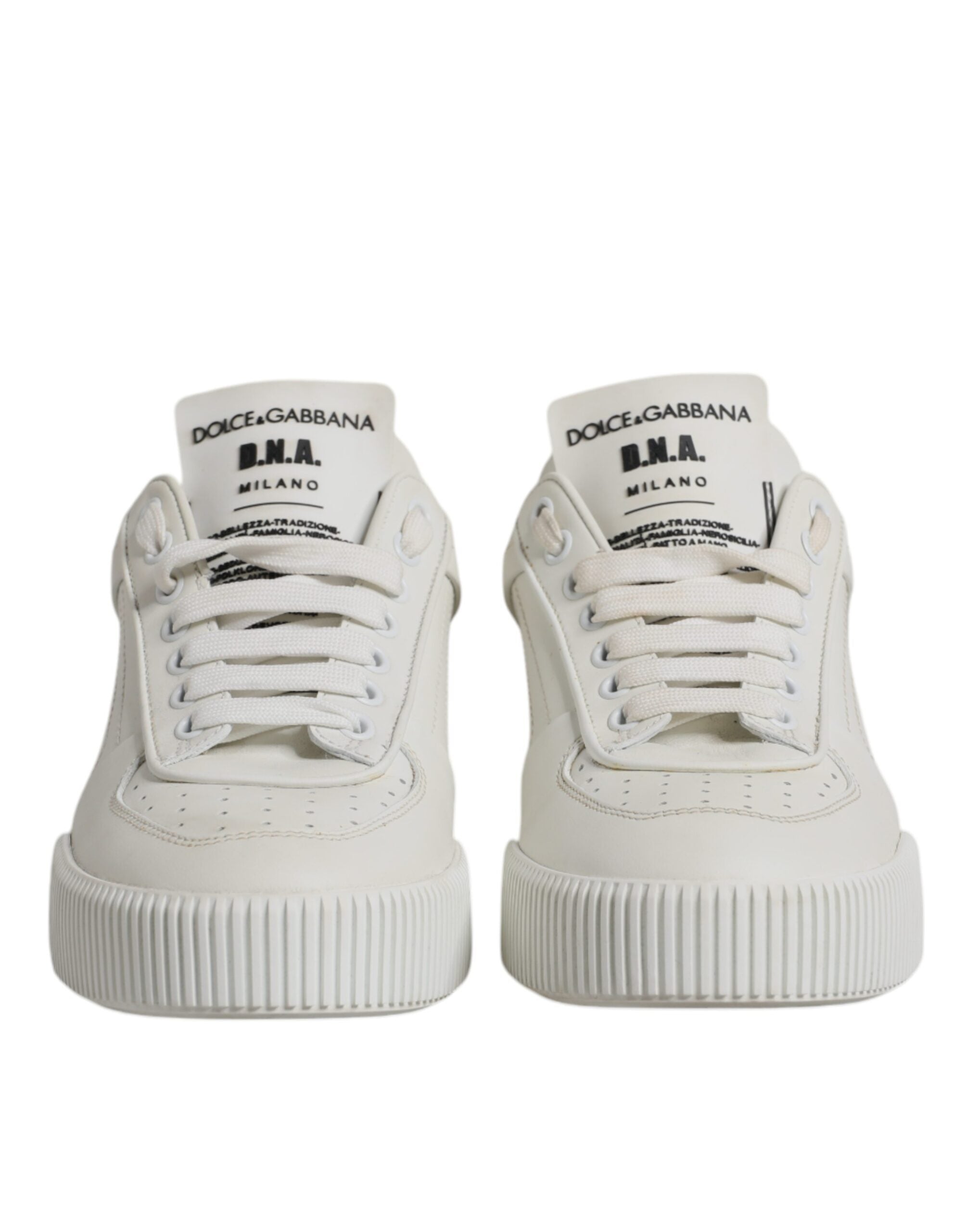 Dolce & Gabbana White Miami Leather Low Top Sneakers Women's Shoes (Pre-Owned)