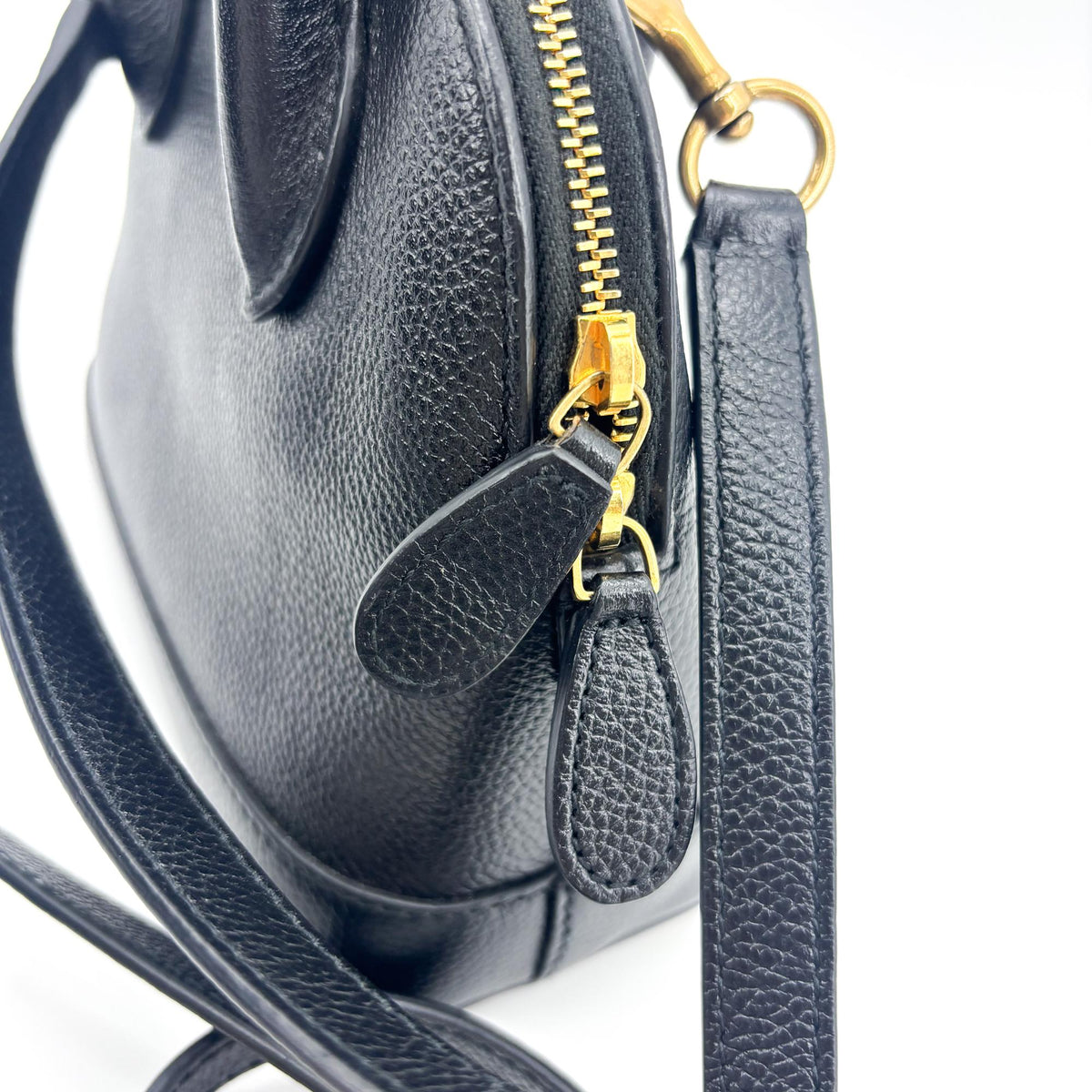 Balenciaga Logo Ville Leather Black Leather Handbag (Pre-Owned)