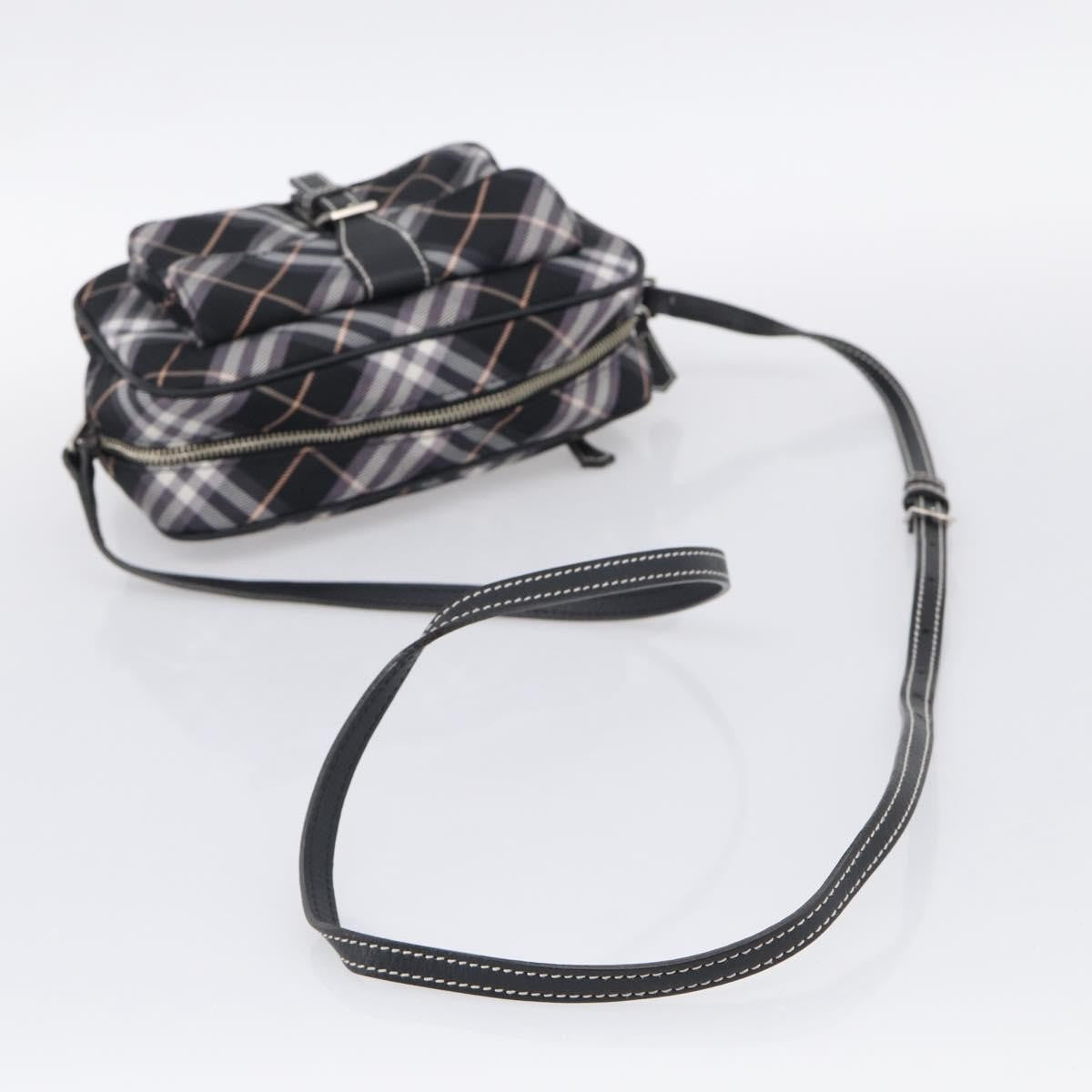 Burberry Nova Check Blue Label Nylon Black Nylon Shoulder Bag Bag (Pre-Owned)