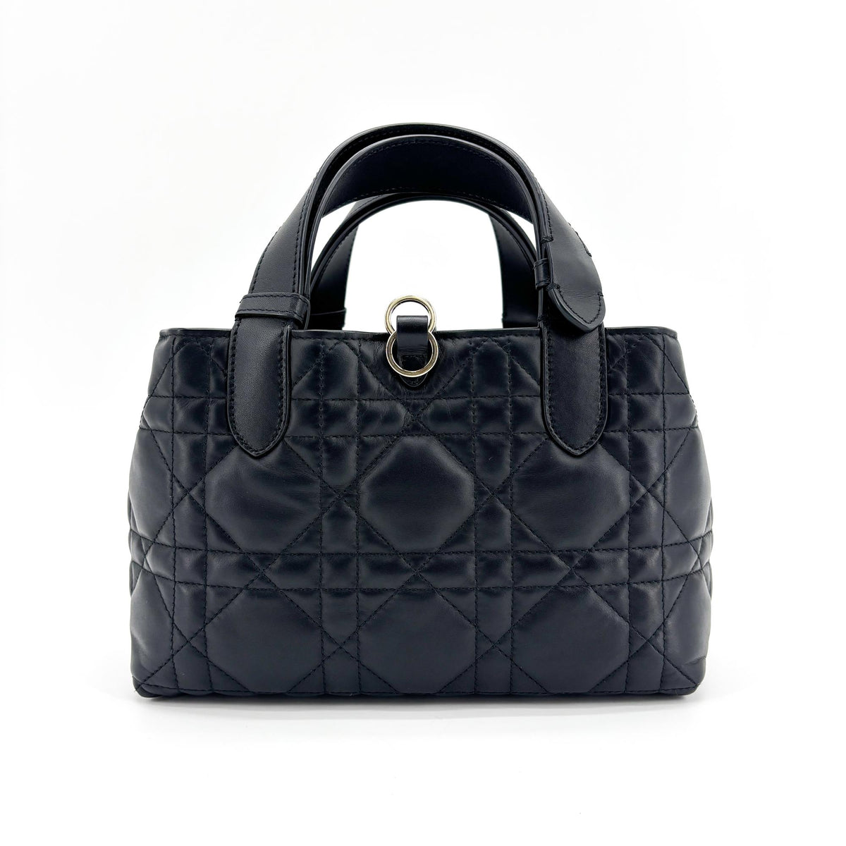 Christian Dior Toujours Macrocannage Quilt Calfskin Black Leather Tote Bag Bag (Pre-Owned)