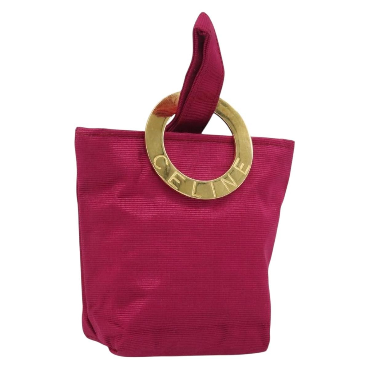 Celine Circle Logo Pouch Nylon Pink Nylon Clutche & Pouche Bag (Pre-Owned)