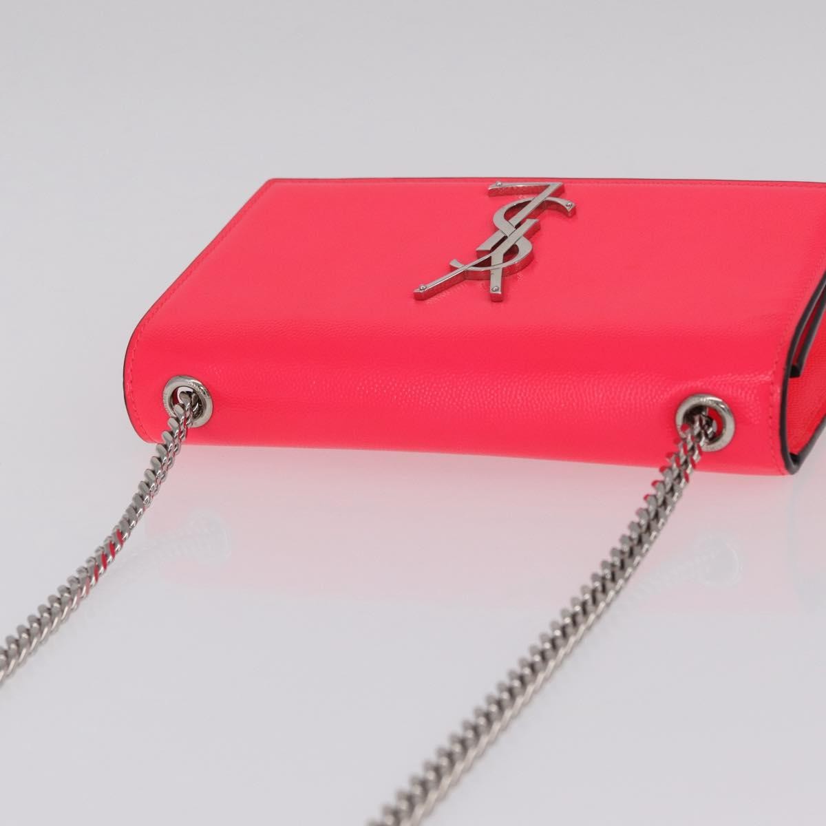 Saint Laurent Classic Monogram Flap Chain Leather Pink Leather Crossbody Bag Bag (Pre-Owned)