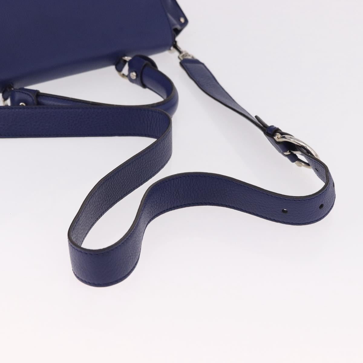 Salvatore Ferragamo Sofia Satchel Leather Blue Leather Handbag (Pre-Owned)