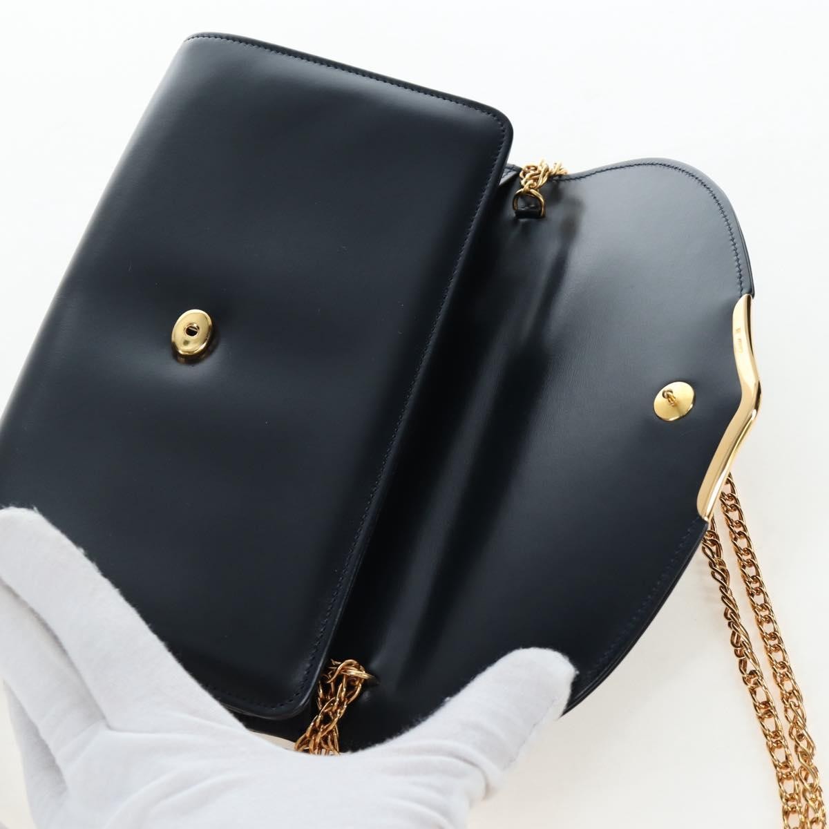 Cartier Sapphire Line Leather Navy Leather Shoulder Bag Bag (Pre-Owned)