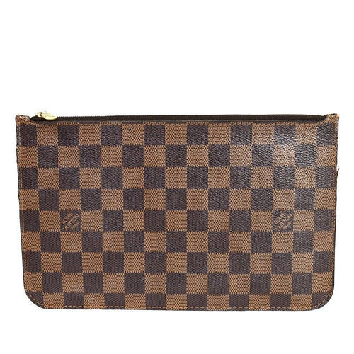 Louis Vuitton Neverfull Pouch Brown Canvas Clutch Bag (Pre-Owned)