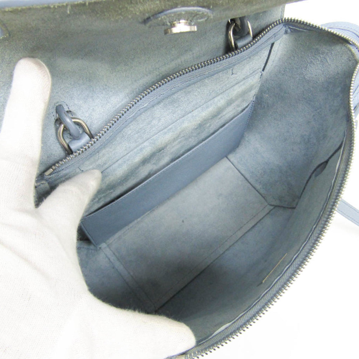 Celine Belt Smooth Calfskin Blue Leather Handbag (Pre-Owned)