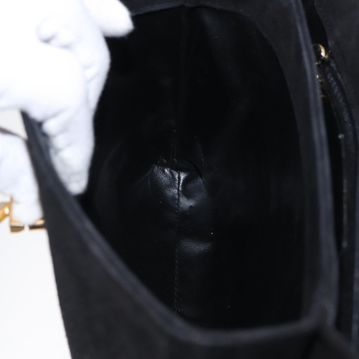Salvatore Ferragamo Gancini Suede Black Suede Shoulder Bag Bag (Pre-Owned)