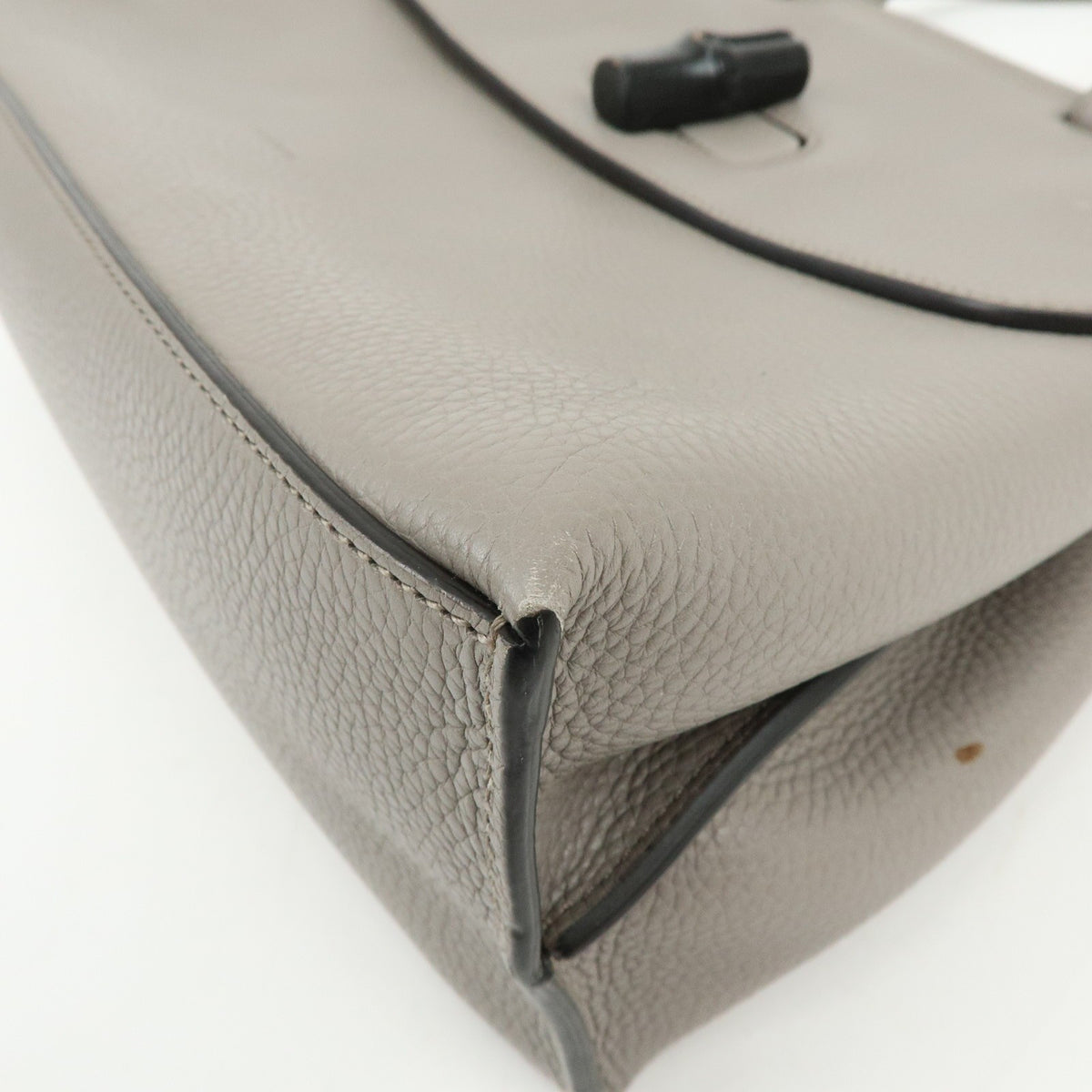Gucci Bamboo Daily Top Handle Leather Gray Leather Handbag (Pre-Owned)