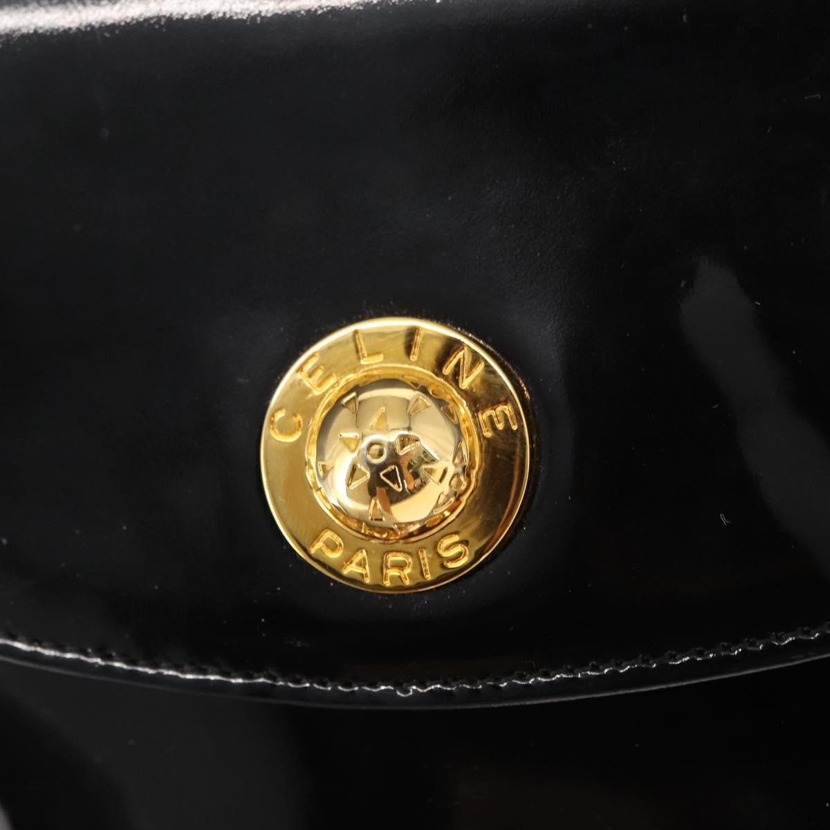 Celine Clutch Enamel Black Patent_Leather Clutche & Pouche Bag (Pre-Owned)