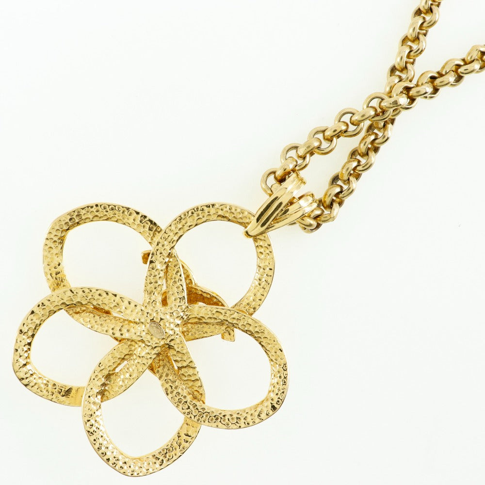 Chanel Coco Mark Gold Gold Plated Necklace Jewelry (Pre-Owned)