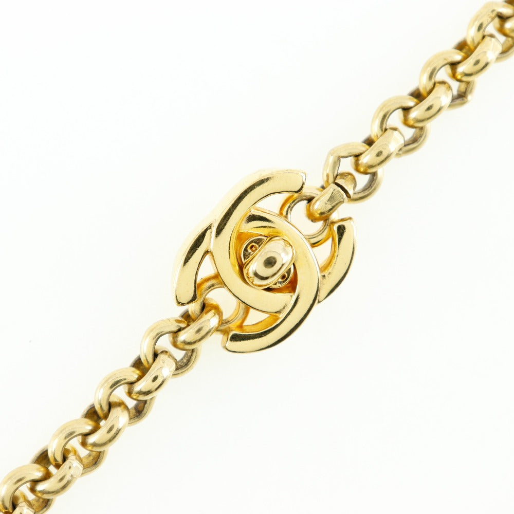 Chanel Coco Mark Gold Gold Plated Necklace Jewelry (Pre-Owned)