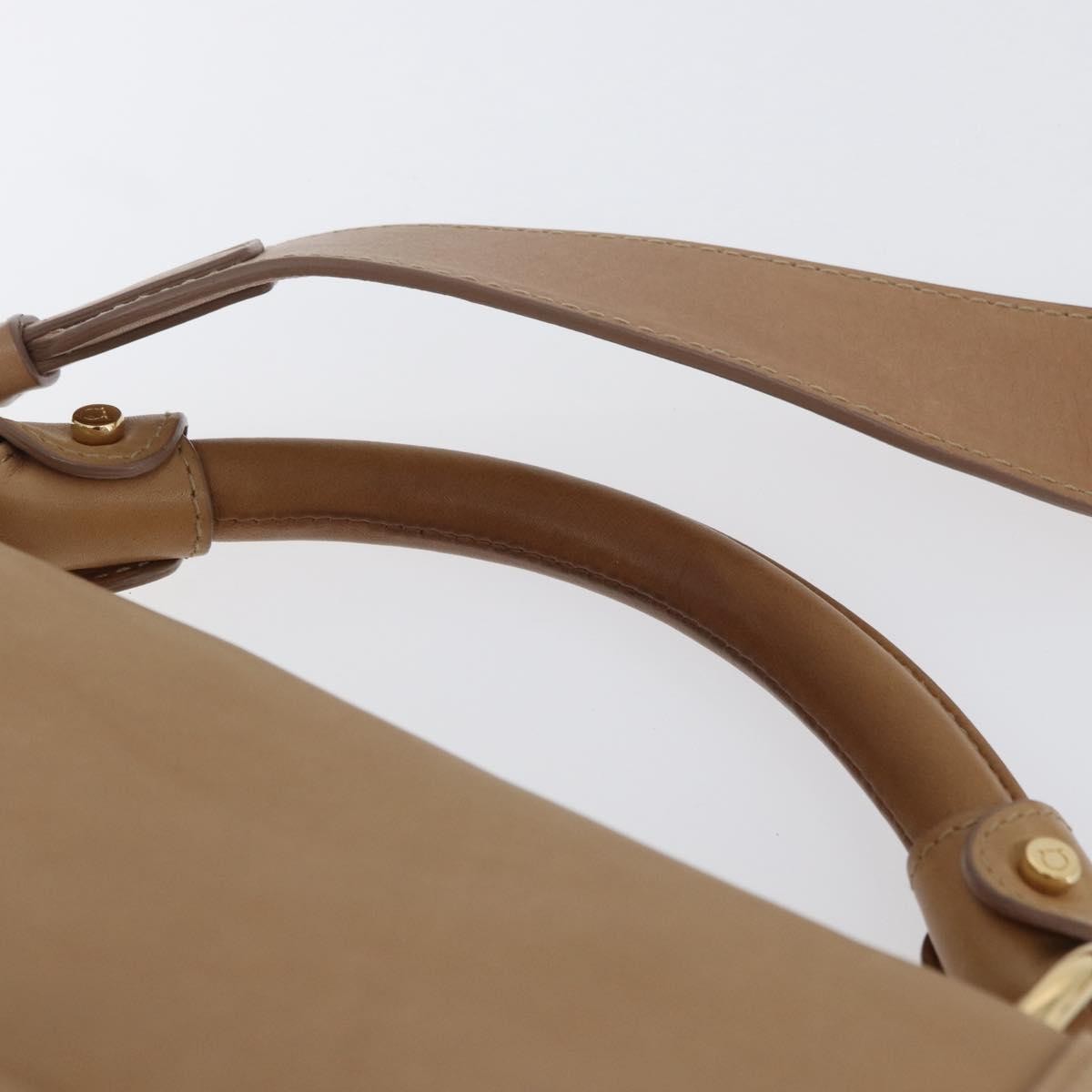 Salvatore Ferragamo Suzanna Satchel Smooth Leather Beige Leather Handbag (Pre-Owned)