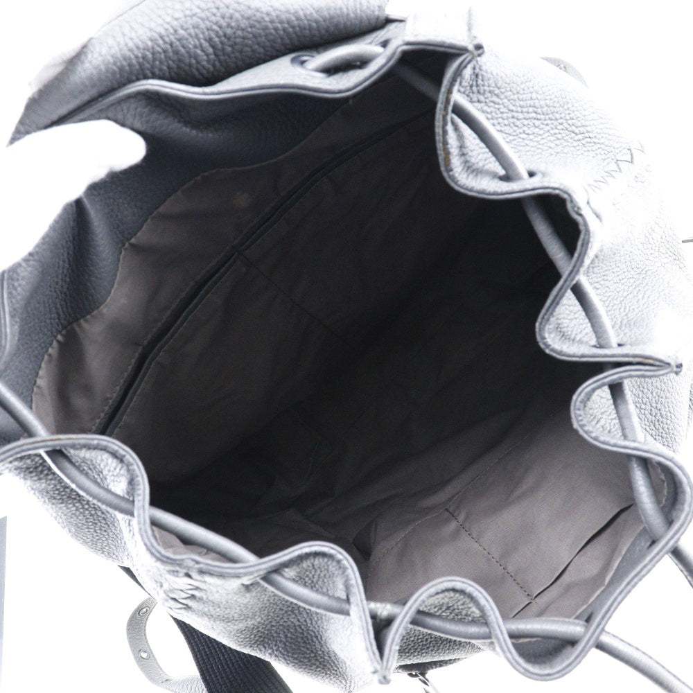 Bottega Veneta Intrecciato Grey Leather Backpack Bag (Pre-Owned)