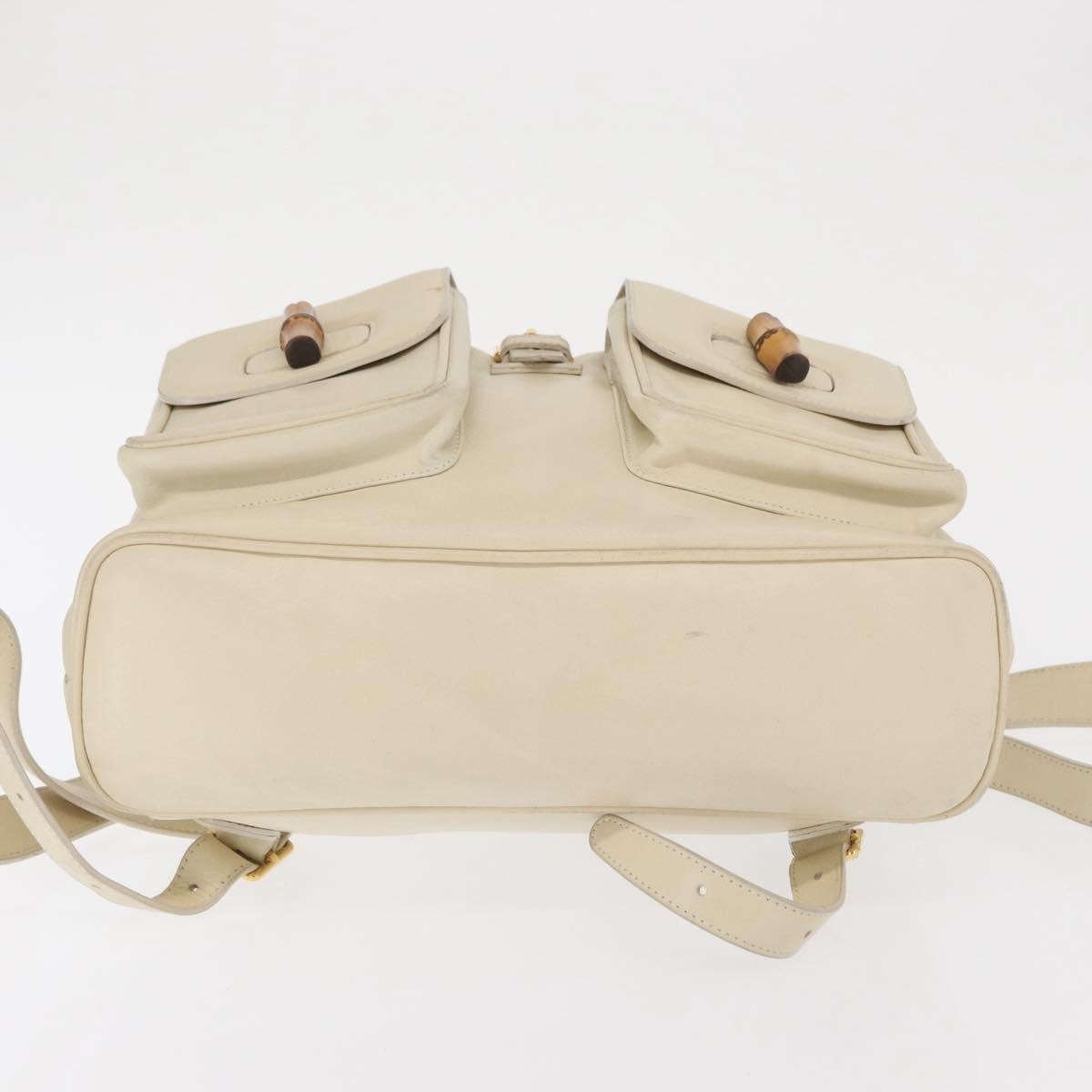 Gucci Vintage Bamboo Leather Gold Leather Backpack Bag (Pre-Owned)