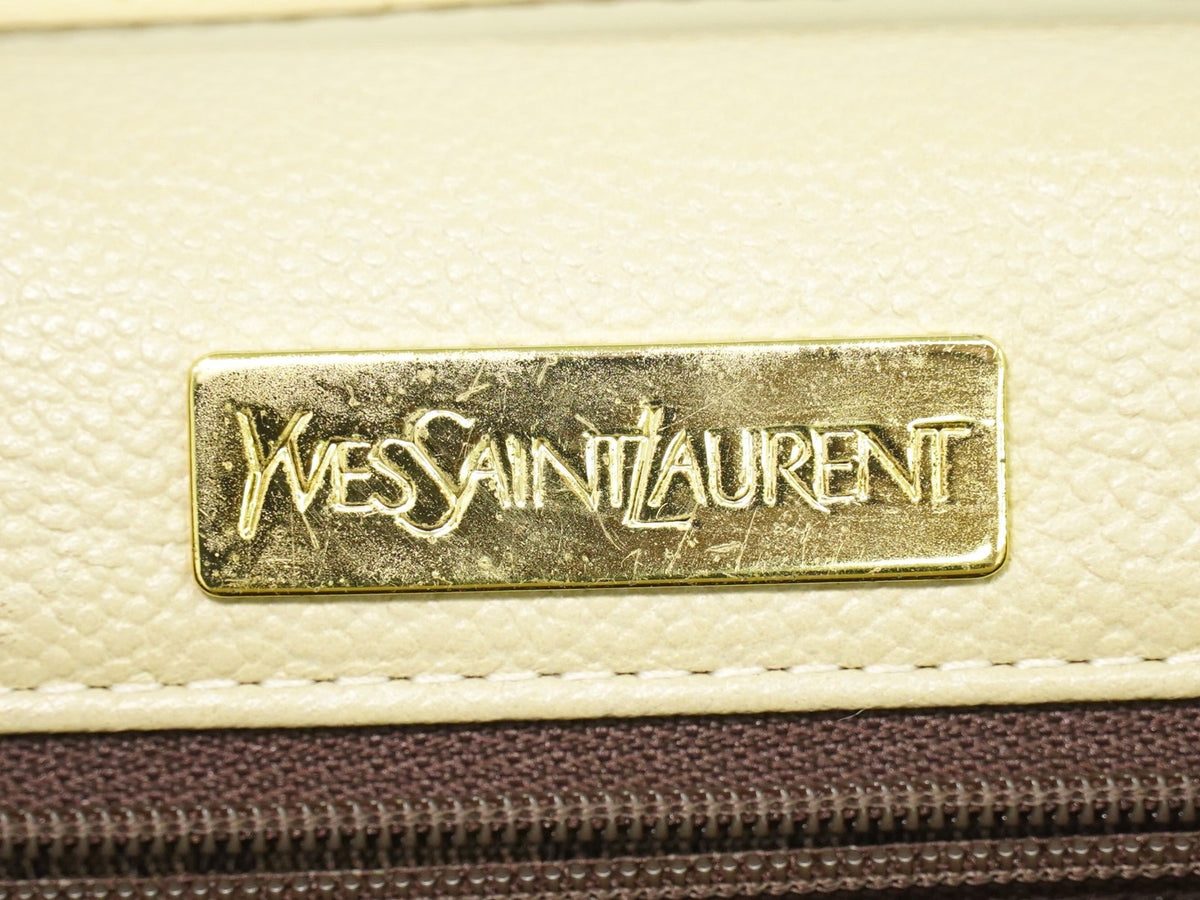 Saint Laurent Uptown Leather Beige Leather Crossbody Bag Bag (Pre-Owned)