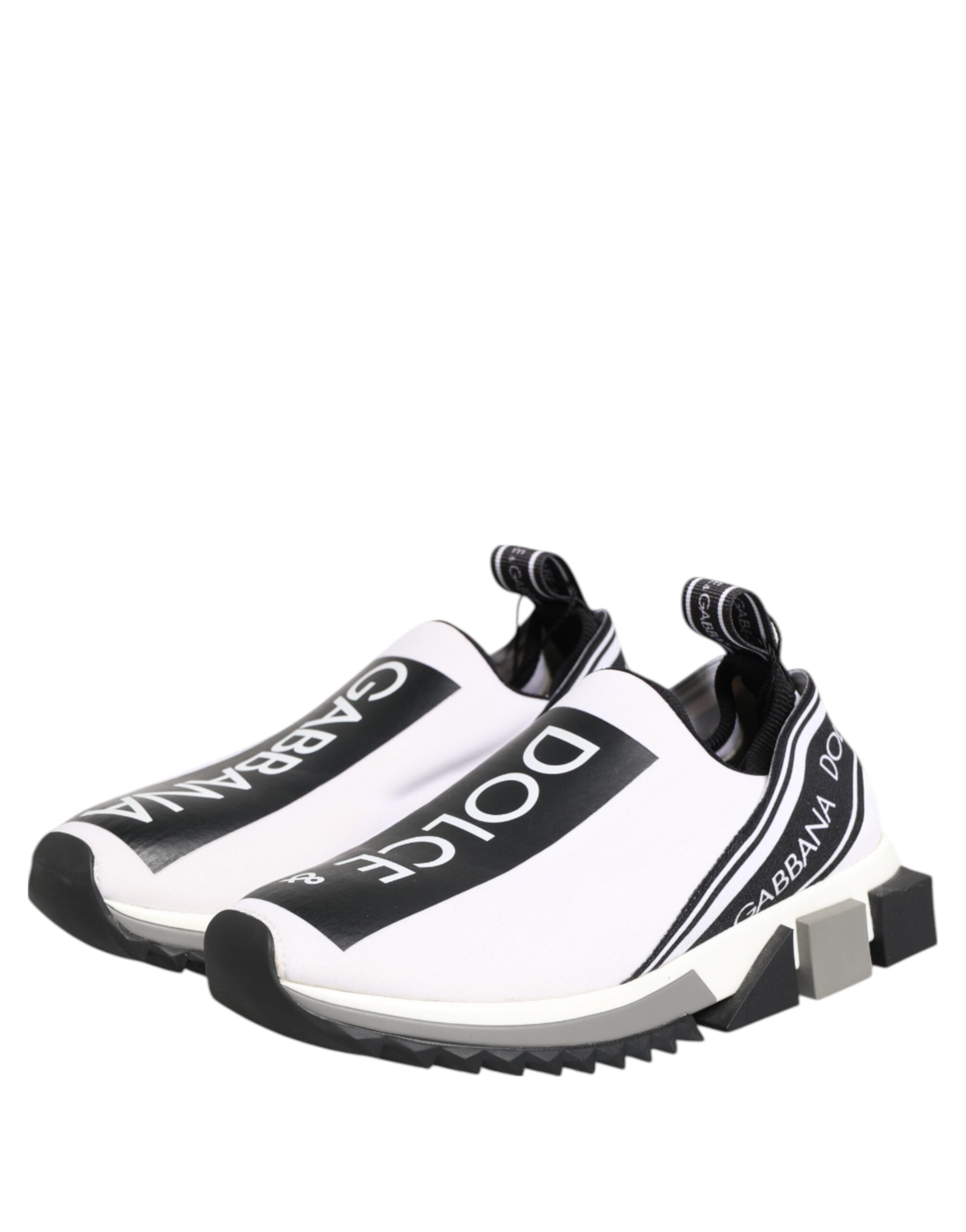 Dolce & Gabbana Black White Slip On Sorrento Sneakers Women's Shoes (Pre-Owned)